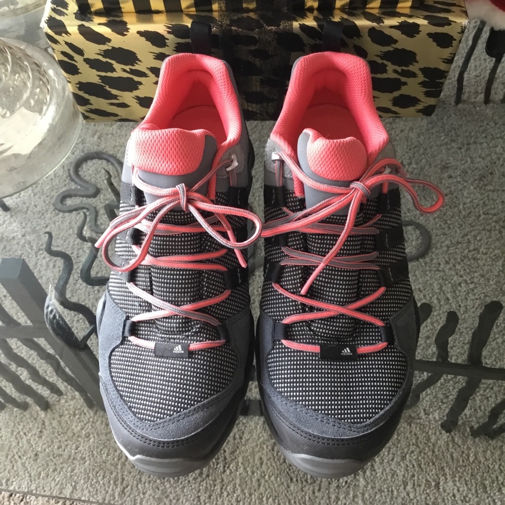 Gray Adidas All terrain athletic shoes